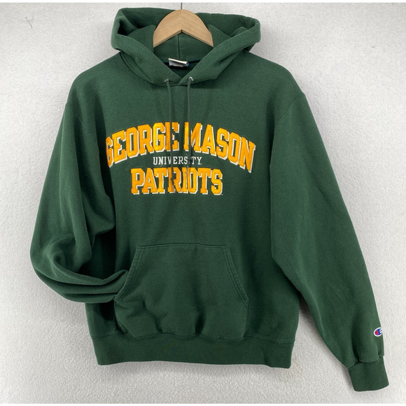 GEORGE MASON UNIVERSITY Hoodie Adult M CHAMPION Patriots Fairfax VA Green - Picture 1 of 11